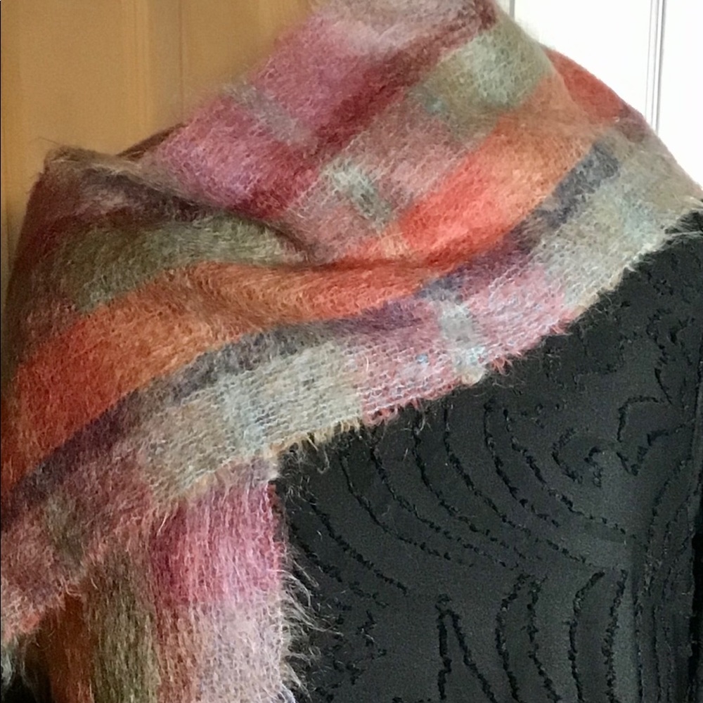 Royal Scot mohair & wool plaid scarf